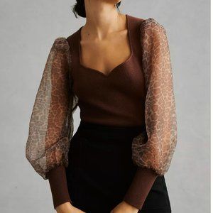 ANTHROPOLOGIE DOLAN Puff-Sleeve Sweater